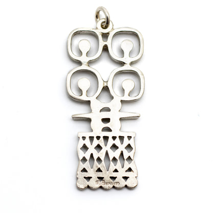 Jorma Laine Vintage Finnish Silver Pendant with Geometric Modernist Design