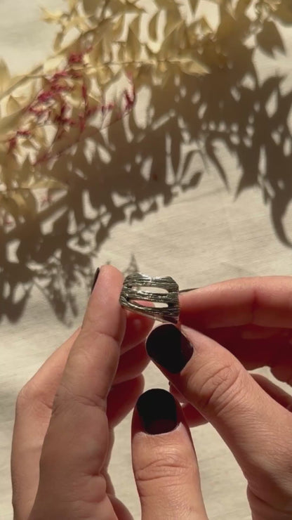 Hans Steffin Vintage Brutalist Sterling Silver Ring
