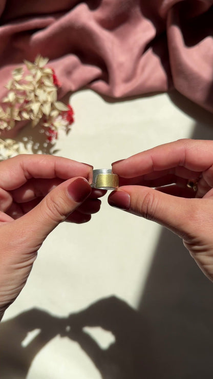Vintage Sparks Ring aus Sterlingsilber und Gold