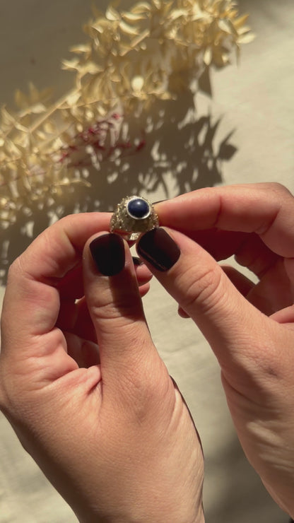 Theodor Fahrner Art Deco Silver Ring with Sodalite