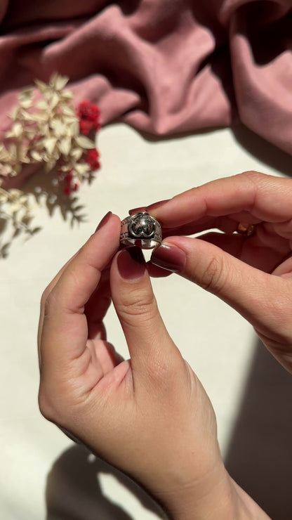 Helmut Von Kleist Vintage Brutalist Silver Rodonite Ring