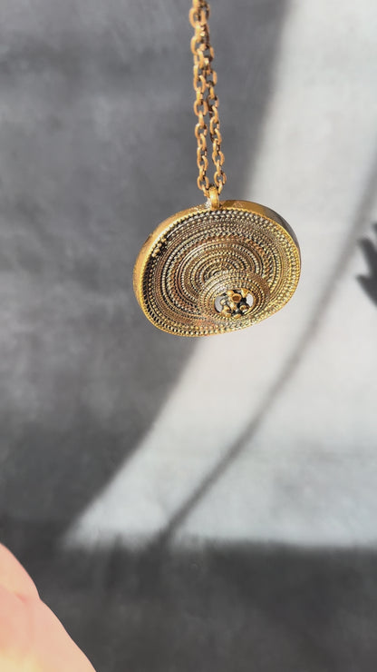 Jorma Laine Sombrero Bronze Pendentif Collier pour Turun Hopea, Finlande