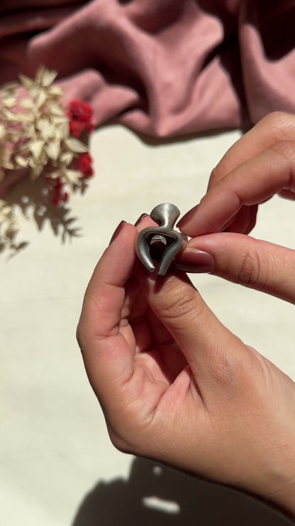 Matti J. Hyvärinen Sterling Silver Vintage Brutalist Ring