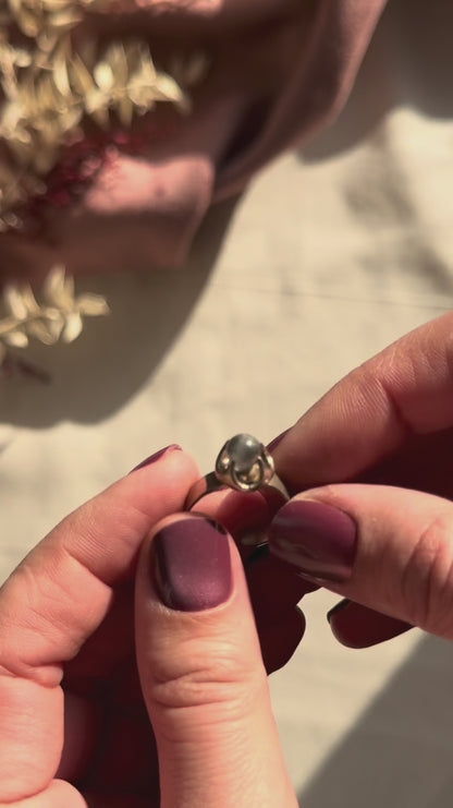 Finnish Vintage Silver Labradorite Sphere Ring By Salovaara