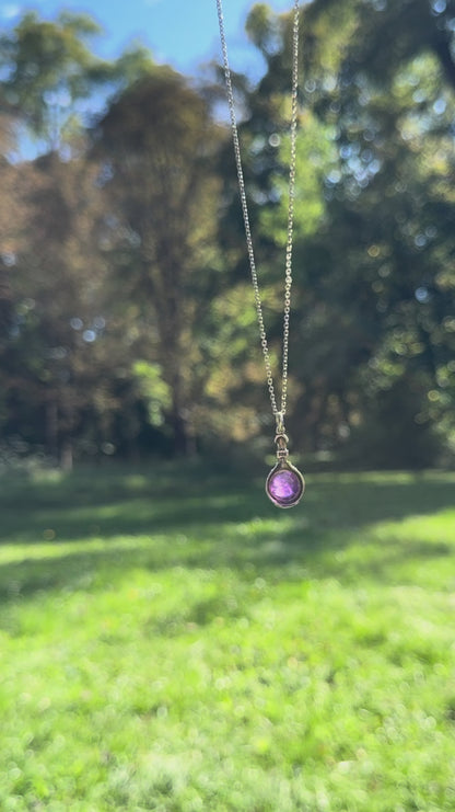 Art Deco Antique Silver Pendant with Amethyst