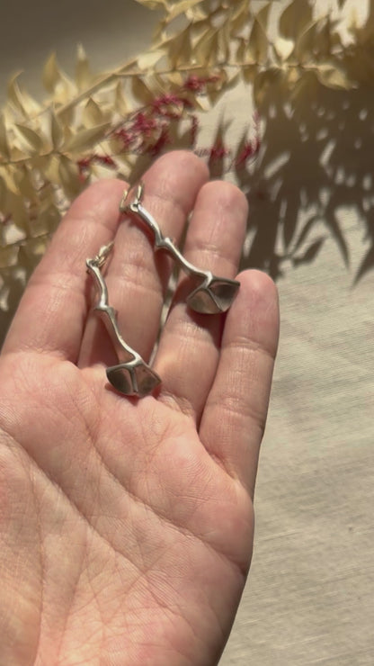 Niels Erik From Vintage Sterling Silver Dangle Earrings in Danish Modernist Design