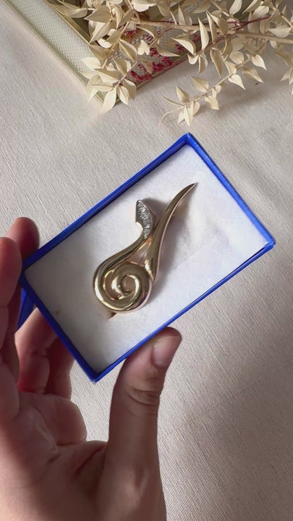 Pierre Lang Vintage Golden Snake Brooch in Original Box