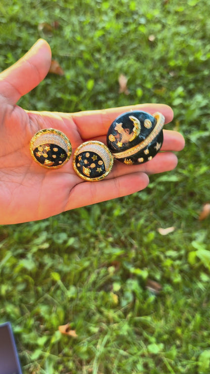 Ensemble de bijoux Swarovski Vintage Celestial composé d'une broche et de boucles d'oreilles