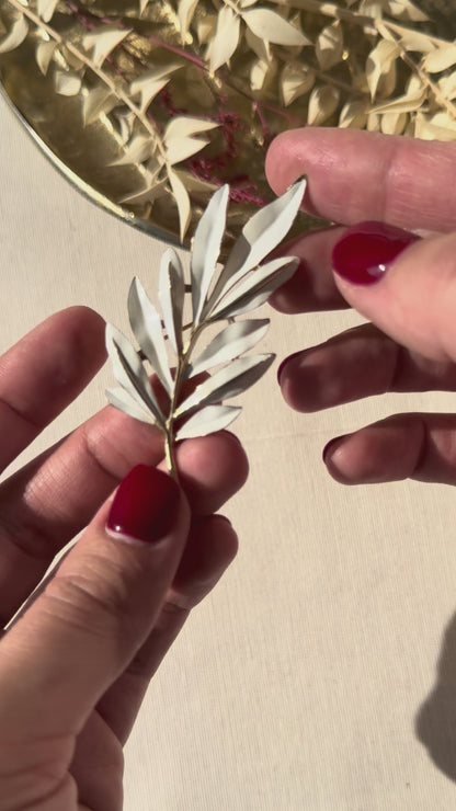 Crown Trifari White Enamel Leaf Vintage Brooch