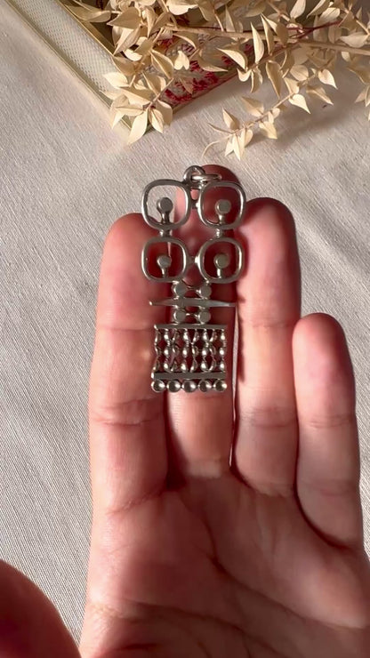 Jorma Laine Vintage Finnish Silver Pendant with Geometric Modernist Design