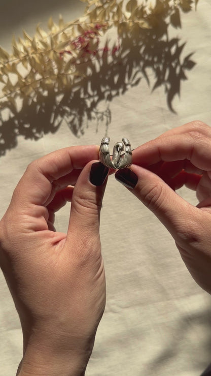 Vintage Sterling Silber Schwan Ring