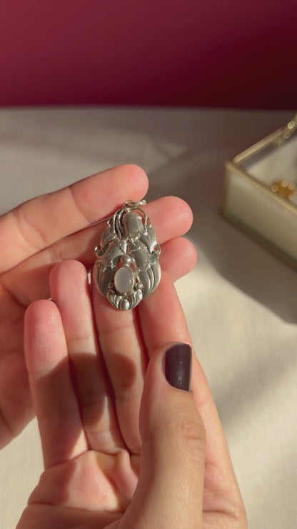 Art Nouveau Antique Silver Pendant by Rasmus Bjorn Halvordersen, Denmark