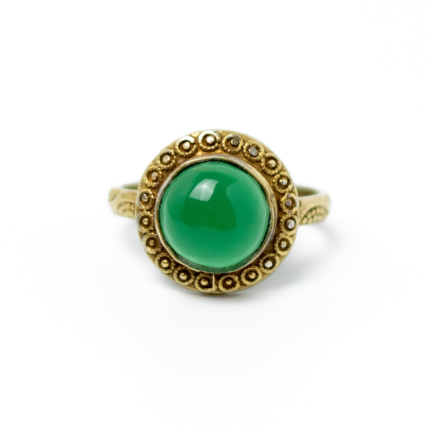 Theodor Fahrner Art Deco Silver Ring with Chrysoprase