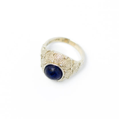 Theodor Fahrner Art Deco Silver Ring with Sodalite