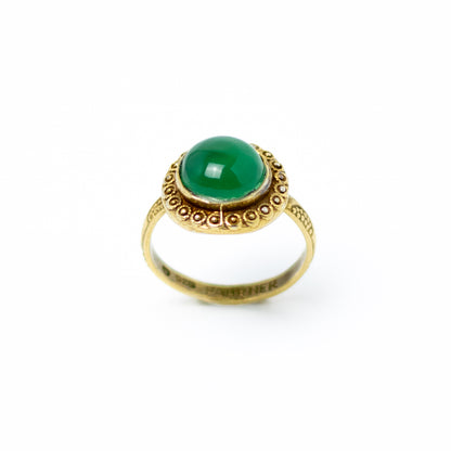 Theodor Fahrner Art Deco Silver Ring with Chrysoprase