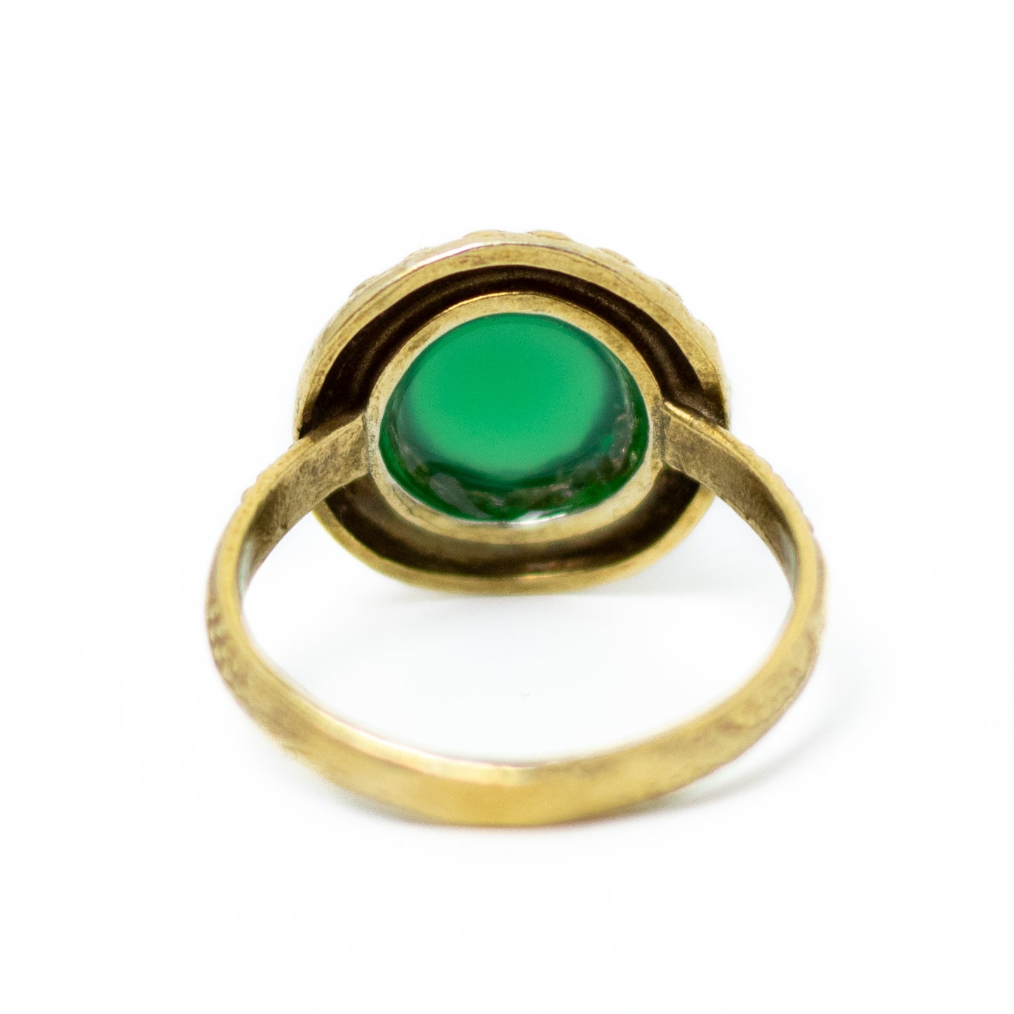 Theodor Fahrner Art Deco Silver Ring with Chrysoprase